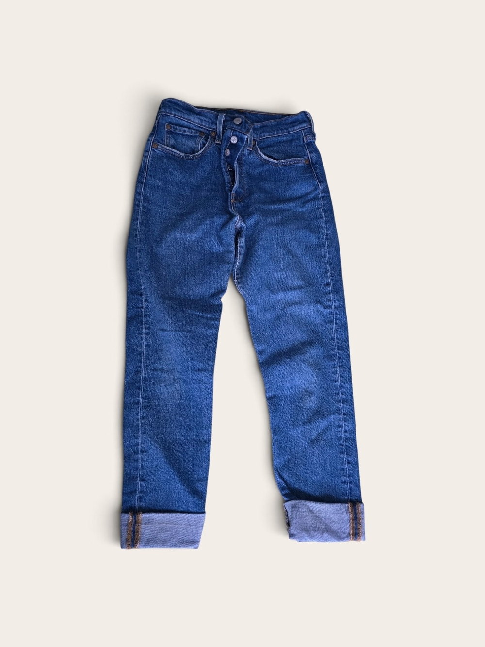 Levi's High-Rise Straight Leg Jeans in Deep Blue